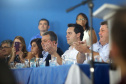 Governador Carlos Massa Ratinho Júnior participa da posse da nova diretoria da Associação dos Municípios do Norte Pioneiro (Amunorpi). O prefeito de Pinhalão, Sérgio Rodrigues é o presidente da Associação.  -  Pinhalão, 22/01/2019  -  Foto: Jaelson Lucas/ANPr
