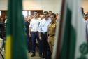 O governador Carlos Massa Ratinho Jr entregou nesta sexta(22) novas viaturas, aparelhos etolométricos e coletes balísticos às unidades da Polícia Militar que pertencem ao 2 Comando Regional - Londrina e região. Londrina,22/02/2019 -  Foto: Rodrigo Félix Leal/ANPr