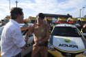 O governador Carlos Massa Ratinho Jr entregou nesta sexta(22) novas viaturas, aparelhos etolométricos e coletes balísticos às unidades da Polícia Militar que pertencem ao 2 Comando Regional - Londrina e região. Londrina,22/02/2019 -  Foto: Rodrigo Félix Leal/ANPr