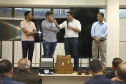 O governador Carlos Massa Ratinho Jr entregou nesta sexta(22) novas viaturas, aparelhos etolométricos e coletes balísticos às unidades da Polícia Militar que pertencem ao 2 Comando Regional - Londrina e região. Londrina,22/02/2019 Foto:Jaelson Lucas / ANPr