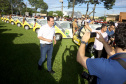 O governador Carlos Massa Ratinho Jr entregou nesta sexta(22) novas viaturas, aparelhos etolométricos e coletes balísticos às unidades da Polícia Militar que pertencem ao 2 Comando Regional - Londrina e região. Londrina,22/02/2019 Foto:Jaelson Lucas / ANPr