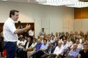 O governador Carlos Massa Ratinho Jr entregou nesta sexta(22) novas viaturas, aparelhos etolométricos e coletes balísticos às unidades da Polícia Militar que pertencem ao 2 Comando Regional - Londrina e região. Londrina,22/02/2019 Foto:Jaelson Lucas / ANPr