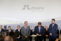 O governador em exercício Darci Piana participou nesta terça-feira (26), em Foz do Iguaçu, da cerimônia de posse do novo diretor-geral brasileiro da Itaipu Binacional, general Joaquim Silva e Luna, com as presenças do Presidente Jair Bolsonaro e do presidente do Paraguai, Mario Abdo Benítez; dos ministros almirante Bento Albuquerque, de Minas e Energia e Ernesto Araújo, de Relações Exteriores  - Foz do Iguaçu, 26/02/2019 - Foto: Arnaldo Alves/ANPr