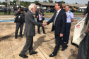 O governador em exercício Darci Piana recebe o presidente da República, Jair Bolsonaro. Foz do Iguaçu,26/02/2019. Foto:Divulgação/ANPr