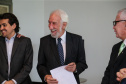 O governador em exercício Darci Piana recebe Presidente Cassio Telles e representates da OAB-PR, nesta quarta-feira (27) no Palácio Iguaçu.  O pedido de providencias  na PR-280 no sudoeste do Estado. Curitiba, 27/02/2019 -  Foto: Geraldo Bubniak/ANPr