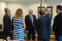O governador em exercício Darci Piana recebe o presidente da Paraná Turismo, João Jacob Mehl  e representantes do G5 nesta quinta-feira (7) no Palácio Iguaçu.   Curitiba, 07/03/2019 -  Foto: Geraldo Bubniak/ANPr