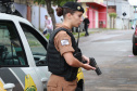 O 12º Batalhão da Polícia Militar do Paraná decidiu manter o efetivo que atende a área central de Curitiba exclusivamente feminino, nesta sexta-feira, 8 de Março. O policiamento de radiopatrulha é feito por mulheres. A iniciativa busca valorizá-las. Todas as policiais da unidade, tanto do serviço operacional quando do administrativo se reuniram as 6 horas no batalhão e, desde então, estão nas ruas do centro da capital atendendo ocorrências. Curitiba, 08/03/2019 - Foto: Soldado Priscila Carvalho