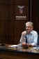 O agronegócio paranaense representa 33% do PIB do Estado, emprega 840 mil pessoas e é responsável por 70% das exportações, algo em torno de US$ 14 bilhões por ano, segundo apresentação feita pelo secretário da Agricultura e Abastecimento, Norberto Ortigara, na reunião de secretariado desta terça-feira (12).  -  Curitiba, 12/03/2019  -  Foto: Gilson Abreu/ANPr