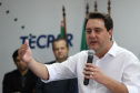 O governador Carlos Massa Ratinho Junior empossa a nova diretoria do Instituto de Tecnologia do Paraná (Tecpar). Tomam posse como diretor-presidente do Tecpar, Fabio Cammarota; diretora comercial, Danielle Portela; o diretor de Desenvolvimento Tecnológico e Inovação, Rafael Rodrigues; e diretor de Administração e Finanças, Arnaldo da Fonseca. Foto: José Fernando Ogura/ANPr