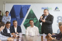 Governador Carlos Massa Ratinho Junior assina os contratos para a construção de 872 casas populares em 15 municípios paranaenses. Participaram da solenidade: presidente da Cohapar, Jorge Lange, secretários, prefeitos, empresários e lideranças dos municípios beneficiados.Curitiba, 14-03-19.Foto: Arnaldo Alves / ANPr.