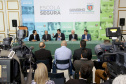 O governador Carlos Massa Ratinho Junior lançou nesta sexta-feira (15) o programa Escola Segura, que prevê uma série de medidas preventivas e protetivas de segurança que serão executadas na rede estadual de ensino. Curitiba,15/03/2019 Foto: Jaelson Lucas / ANPr