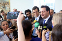 O governador Carlos Massa Ratinho Junior lançou nesta sexta-feira (15) o programa Escola Segura, que prevê uma série de medidas preventivas e protetivas de segurança que serão executadas na rede estadual de ensino. Curitiba,15/03/2019 Foto: Jaelson Lucas / ANPr