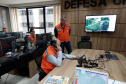 A manhã deste sábado (16) foi diferente para a comunidade do Rio Sagrado, em Morretes, no litoral do Estado. Ao mesmo tempo em que o simulado foi feito no Litoral, equipes da Defesa Civil Estadual monitoram as atividades a partir do Centro Estadual de Gerenciamento de Riscos e Desastres (Cegerd), localizado em Curitiba.   -  Curitiba, 16/03/2019  -  Foto: Defesa Civil