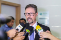 O governador Carlos Massa Ratinho Junior  lança o aplicativo Paraná Serviços no Auditório Mário Lobo em Curitiba nesta segunda-feira (18). Trata-se de uma solução inovadora do Governo do Paraná que facilitará a intermediação entre o contratante e o prestador autônomo de serviços.   Curitiba, 15/03/2019 -  Foto: Geraldo Bubniak/ANPr