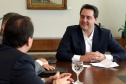 Governador Carlos Massa Ratinho Junior durante reunião com o secretário Nacional de Segurança Pública, general Guilherme Theóphilo e o secretário estadual da Segurança Pública e Administração Penitenciária, general Luiz Felipe Carbonell - Curitiba, 19/03/2019 - Foto Gilson Abreu/ANPr