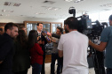 Governador Carlos Massa Ratinho Junior durante reunião com o secretário Nacional de Segurança Pública, general Guilherme Theóphilo e o secretário estadual da Segurança Pública e Administração Penitenciária, general Luiz Felipe Carbonell - Curitiba, 19/03/2019 - Foto Gilson Abreu/ANPr