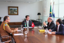 O governador Carlos Massa Ratinho Junior recebe o  Embaixador da República da Tunísia no Brasil  Mohamed Hedi Soltani e o primeiro Secretário Amine Sayeb, nesta quinta-feira (21) no Palácio Iguaçu.    Curitiba, 21/02/2019 -  Foto: Geraldo Bubniak/ANPr