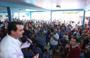 Cerca de oito mil pessoas serão beneficiadas pela obra de pavimentação da Estrada do Socavão, principal distrito de Castro, nos Campos Gerais. Nesta sexta-feira (29), o governador Carlos Massa Ratinho Junior esteve no município e assinou a ordem de serviço para pavimentar um trecho de nove quilômetros da estrada que liga o distrito de Socavão até a região do Pinheirão, em direção à PR-090.  -  Castro, 29/03/2019  -  Foto: Rodrigo Félix Leal/ANPr