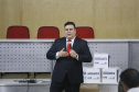 O controlador geral do Estado, Raul Siqueira, durante a apresentação do programa de compliance para servidores públicos, das secretarias, autarquias e empresas públicas. Curitiba, 03-04-19.Foto: Arnaldo Alves / ANPr.