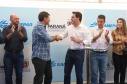O governador Carlos Massa Ratinho Junior e o presidente da Sanepar, Cláudio Stábile, inauguraram nesta quinta-feira (11) um novo sistema de abastecimento de água em Londrina, capaz de atender quaisquer emergências ou inconstâncias na cidade.   Londrina, 11/04/2019  -  Foto: Rodrigo Felix Leal/ANPr