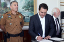 Governador anuncia pagamento das promoções dos praças-militares. -  Curitiba, 15/04/2019  -  Foto de Gilson Abreu ANPr