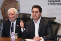 O governador Carlos Massa Ratinho Junior participa nesta segunda-feira (15) de Coletiva de Imprensa com um balanço dos 100 dias de gestão. Curitiba, 15/04/2019  -  Foto: Rodrigo Félix Leal/ANPr