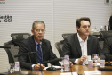 O governador Carlos Massa Ratinho Junior reuniu-se nesta terça-feira (16), no Palácio Iguaçu, em Curitiba, com a equipe de governo. Além de secretários e diretores de companhias estatais, participaram o presidente da Empresa Brasileira de Serviços Hospitalares (Ebserh), general Oswaldo de Jesus Ferreira, o líder do governo na Assembleia, Hussein Bakri, e os deputados estaduais Michele Caputo Neto e Tercílio Turini.  -  Curitiba, 16-04-19.Foto: Arnaldo Alves / ANPr.