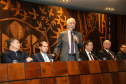 O governador em exercício Darci Piana afirmou nesta terça-feira (12), na posse do novo presidente da Associação dos Municípios do Paraná (AMP), que o Governo enxugou a máquina pública para potencializar os investimentos nos municípios nos próximos anos. Curitiba, 23/04/2019 -  Foto: Geraldo Bubniak/ANPr
