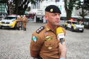 A Polícia Militar começou às 7 horas desta quarta-feira (24) uma megaoperação, a Operação Tiradentes, em todo o Estado, com aproximadamente três mil policiais, 1,2 mil viaturas, além do policiamento já feito rotineiramente. A operação vai até a manhã desta quinta-feira (25) e faz parte de uma ação nacional. Na foto, o Tenente coronel Hudson  -  Foto: Divulgação PMPR