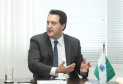 O governador Carlos Massa Ratinho Junior se reuniu na segunda-feira (29), em Brasília, com os embaixadores Nimia Ermelinda da Silva Boschert, do Paraguai, e Fernando Schmidt Ariztía, do Chile, para tratar do projeto do corredor bioceânico entre o Porto de Paranaguá e o Porto de Antofagasta. - BRasília, 29/04/2019 - Foto: Rodrigo Félix Leal/ANPr