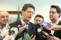 Governador Carlos Massa Ratinho Junior recebe o ministro do Meio Ambiente, Ricardo Salles  -  Curitiba, 30/04/2019  -  Foto: Rodrigo Félix Leal/ANPr