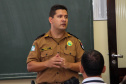 Policiais militares da reserva selecionados no Programa Escola Segura, do Governo do Estado, para atuar na segurança das escolas estaduais, iniciaram nesta quinta-feira (02) os cursos de treinamento e aperfeiçoamento. Eles foram selecionados em todas as fases do processo (previsto em edital), como saúde física e psicológica.Foto:Soldado Amanda Morais