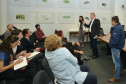 Alunos e professores do curso de pós-graduação em Geografia da Universidade Federal do Paraná (UFPR) visitaram a sede da Cohapar nesta terça-feira (7). Eles conhecerem detalhes dos programas de regularização fundiária coordenados pela companhia, com ênfase no programa Morar Legal Paraná.Foto:Bianca Breus / Cohapar