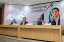 O governador Carlos Massa Ratinho Junior participa de reunião com associados do Sinduscon-PR  nesta terça-feira (7) apresentando um balanço dos 120 dias de gestão do Estado.   Curitiba, 07/05/2019 -  Foto: Geraldo Bubniak/ANPr