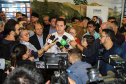 O governador Carlos Massa Ratinho Junior lança o programa Escola Segura. Foz do Iguaçu, 09/05/2019 - Foto: Geraldo Bubniak/ANPr