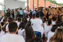 O governador Carlos Massa Ratinho Junior lança o programa Escola Segura. Foz do Iguaçu, 09/05/2019 - Foto: Geraldo Bubniak/ANPr