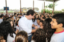 O governador Carlos Massa Ratinho Junior lança o programa Escola Segura. Foz do Iguaçu, 09/05/2019 - Foto: Geraldo Bubniak/ANPr