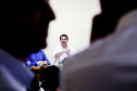 O governador Carlos Massa Ratinho Junior recebe a imprensa para entrevista coletiva, na Expoingá. Maringá,16/05/2019. FotoGilson Abreu/ANPr
