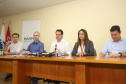 O governador Carlos Massa Ratinho Junior recebe a imprensa para entrevista coletiva, na Expoingá. Maringá,16/05/2019. Foto: Rodrigo Felix Leal/ANPr