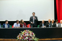 O governador Carlos Massa Ratinho Junior participa da abertura do XXXV Congresso Estadual de Secretários Municipais de Saúde do Paraná, no Centro Universitário da Fundação Assis Gurgacz (FAG)  em Cascavel nesta quinta-feira (23).   Cascavel, 23/05/2019 -  Foto: Geraldo Bubniak/ANPr