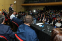 O governador Carlos Massa Ratinho Junior participa da abertura do XXXV Congresso Estadual de Secretários Municipais de Saúde do Paraná, no Centro Universitário da Fundação Assis Gurgacz (FAG)  em Cascavel nesta quinta-feira (23).   Cascavel, 23/05/2019 -  Foto: Geraldo Bubniak/ANPr
