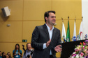 O governador Carlos Massa Ratinho Junior participa da abertura do XXXV Congresso Estadual de Secretários Municipais de Saúde do Paraná, no Centro Universitário da Fundação Assis Gurgacz (FAG)  em Cascavel nesta quinta-feira (23).   Cascavel, 23/05/2019 -  Foto: Geraldo Bubniak/ANPr