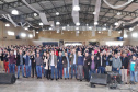 O diretor-presidente da Companhia de Saneamento do Paraná (Sanepar), Claudio Stabile, anunciou investimentos que já estão sendo feitos e as obras previstas para o município de Candói.  -  Foto: Divulgação Sanepar