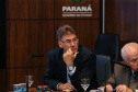 Governador Carlos Massa Ratinho Júnior, durante reunião com a equipe de governo. Na foto, o prefeito de Cascavel, Leonaldo Paranhos  - Curitiba, 29/05/2019 -Foto: Geraldo Bubniak/ANPr