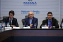 Representantes do Governo do Estado se reuniram nesta quarta-feira (29) com os deputados da base de apoio para apresentar a primeira versão do Banco de Projetos, que vai destinar R$ 375 milhões para licitar projetos executivos de grandes obras estruturais em todas as regiões do Estado. O chefe da Casa Civil, Guto Silva, coordenou a reunião  -  Curitiba, 29/05/2019  -  Foto: José Fernando Ogura/ANPr