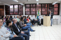 Sanepar, Pitágoras e UTFPR lançam desafio ambiental a estudantes em LondrinaO Hackathon Ambiental é uma maratona de 24 horas para apresentação de soluções para riscos dos mananciais. Diretor da UTFPR, Sidney Alves Lourenço, fala com alunos  -  Londrina, 06/06/2019  -  Foto: Divulgação Sanepar