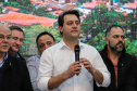 Governador Carlos Massa Ratinho Junior se reúne em Irati com os prefeitos do Centro-Sul do Paraná, e repassa recursos para investimentos em diversos municípios da região. O secretário do Desenvolvimento Urbano e Obras Públicas, João Carlos Ortega, também participa do encontro. - Irati, 07/06/2019 - Foto: Geraldo Bubniak/ANPr
