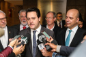 O governador Carlos Massa Ratinho Junior participou nesta quinta-feira (13), no auditório da Federação das Indústrias do Estado do Paraná (Fiep), do lançamento do programa Mobilização pelo Emprego e Produtividade para Todos.  -  Curitiba, 13/11/2019  -  Foto: Geraldo Bubniak/ANPr