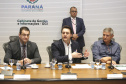 O governador Carlos Massa Ratinho Junior reuniu-se com representantes das Artes Marciais. Participaram: superintendente do Esporte, Hélio Wirbiski; deputado Alexandre Amaro; entre outros.Curitiba, 17-06-19.Foto: Arnaldo Alves / ANPr.