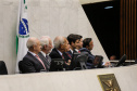 O governador Carlos Massa Ratinho Junior participa da entrega do título de Cidadão Honorário do Paraná ao senador Oriovisto Guimarães, na Assembleia Legislativa do Paraná Curitiba, 17/06/2019 -Foto: Geraldo Bubniak/ANPr